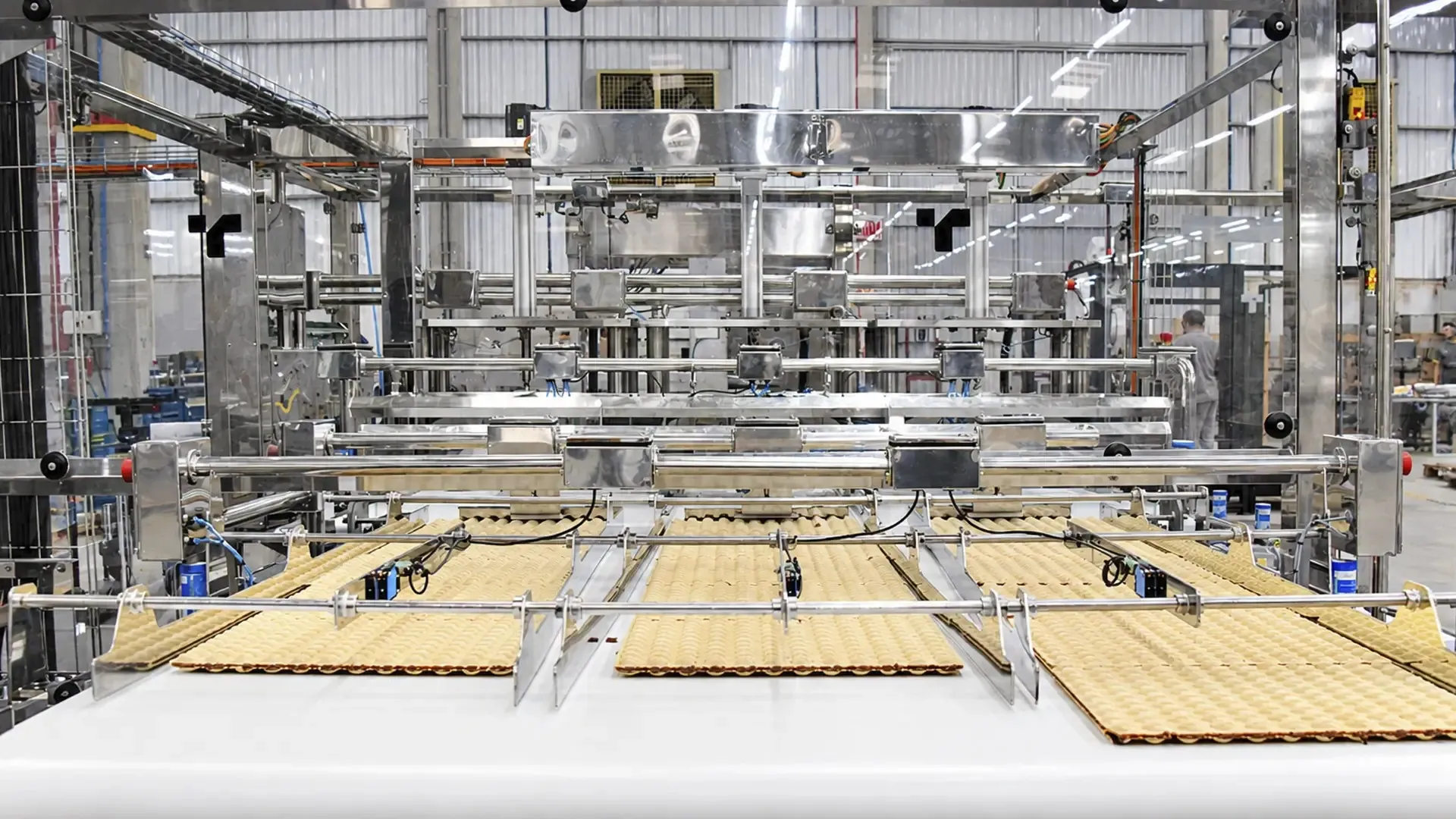 Food processing automation: TRFOnepack integrated case packer that erects, packs and seals cases.