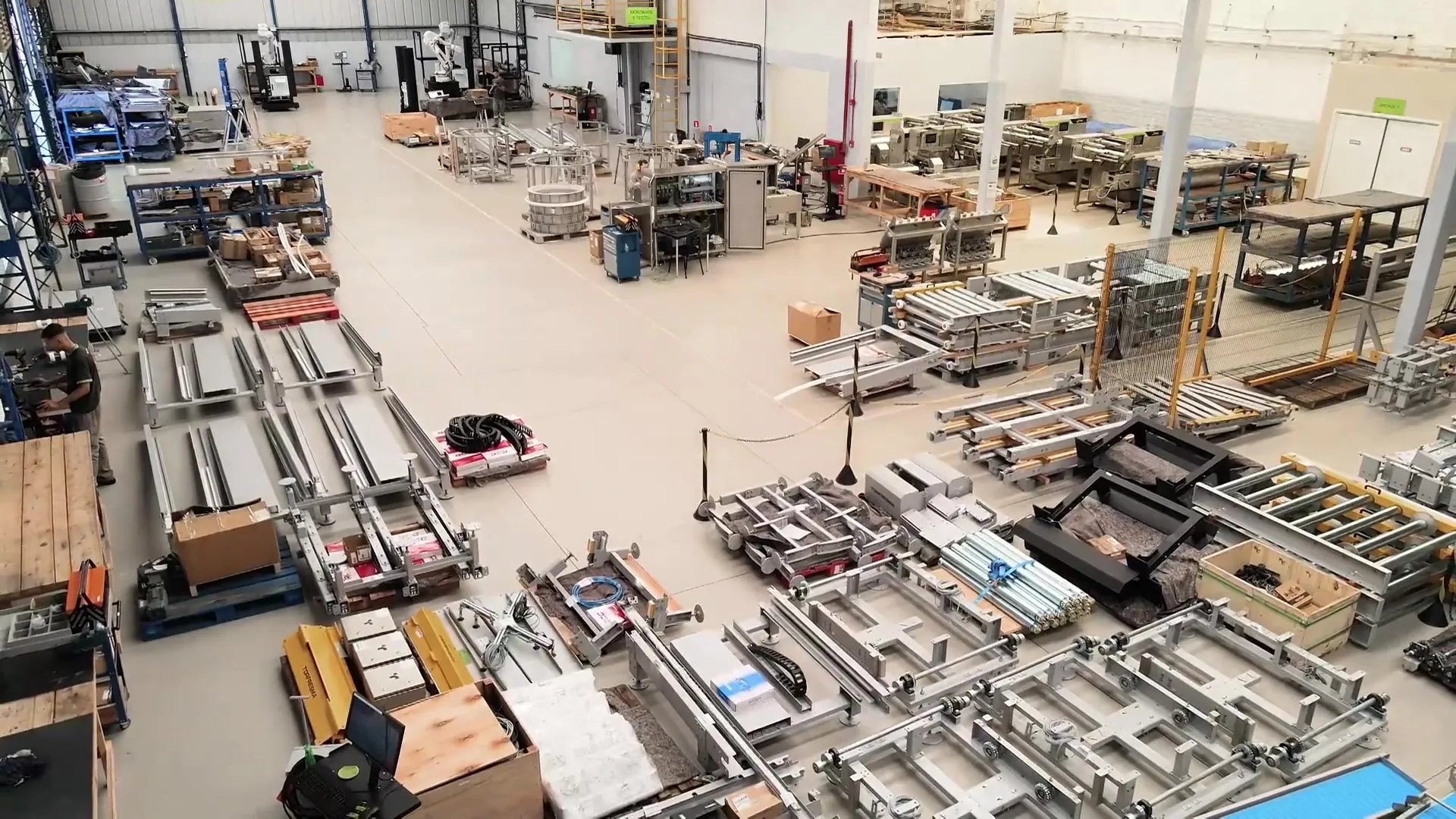TRF team assembling robotic end-of-line systems in the plant.