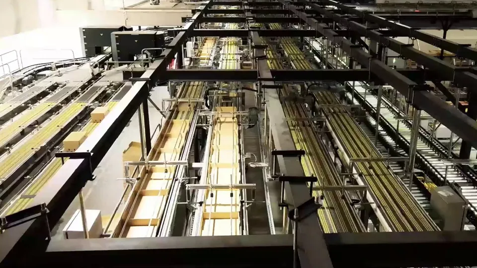TRFIntraflow installation with several parallel conveyor lines
