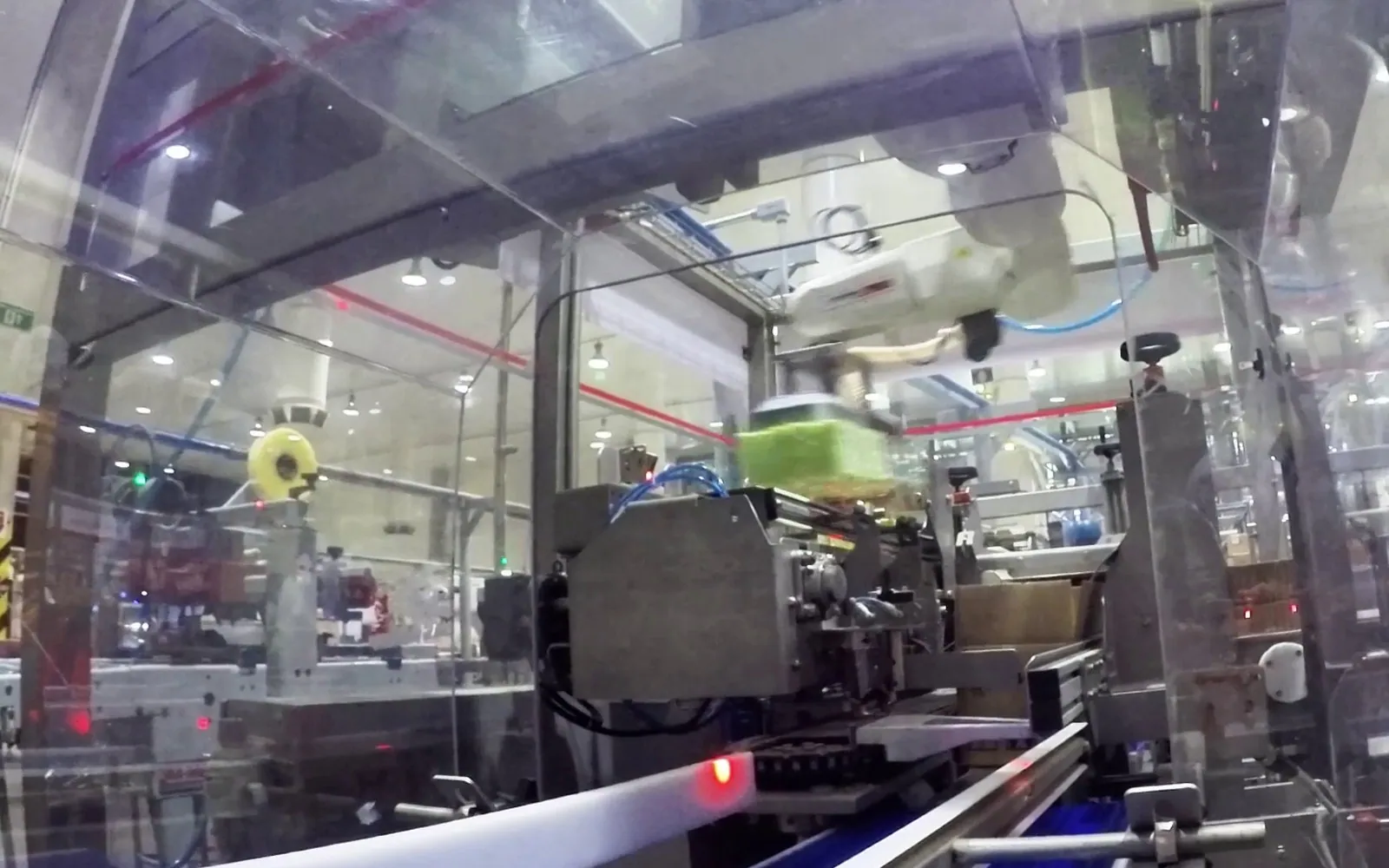 CPG packaging automation: TRFOnepack case packing cell on a consumer goods line.