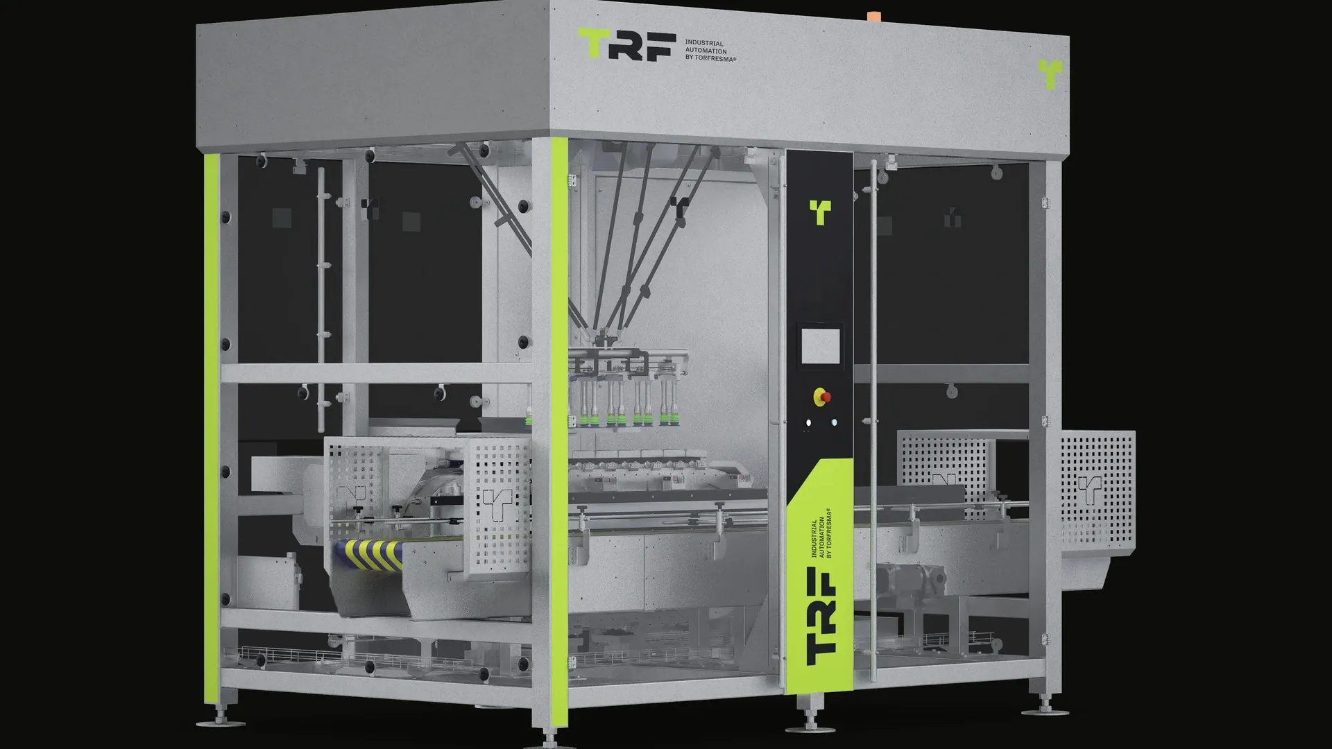 TRFRapidpack loading thermoformed packages into shipping cases from above.